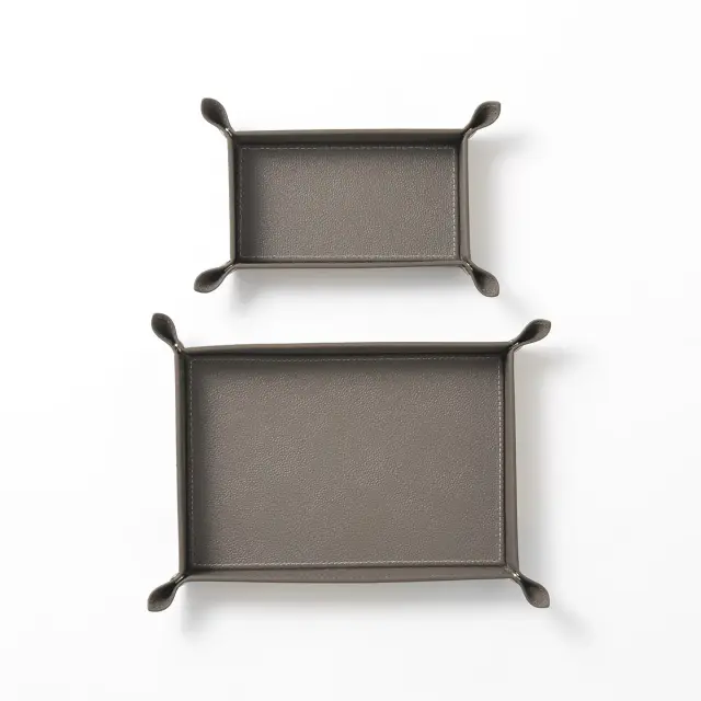 ＜非売品＞ROLEX レザー製トレイ アイボリー/ラベンダー2個セットBOX付き ROLEX 2 x TRAY set LEATHER 100% authentic NEW IN BOX WATCHES