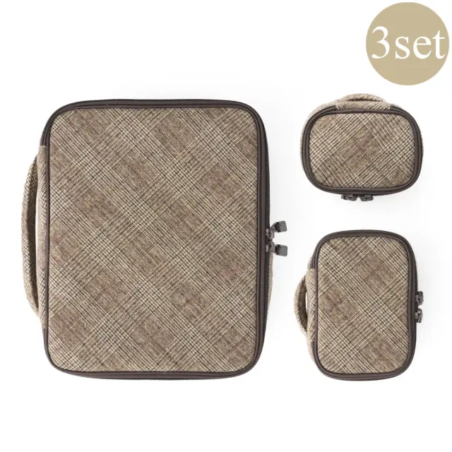 ポッシュプレイドポーチ | 3点セット | ミニ×1 スモール×1 ミディアム×1