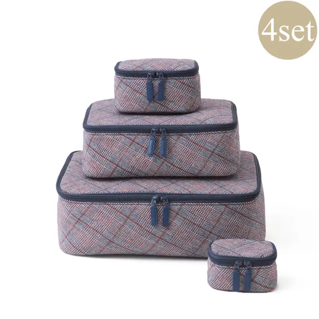 ポッシュプレイドポーチ | 4点セット | ミニ×1 スモール×1 ミディアム×1 ラージ×1