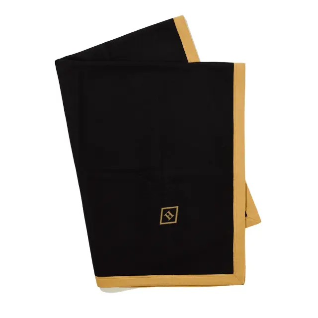 ブラックのブランケット・高級ウール 毛布 | シングル | 140×190cm