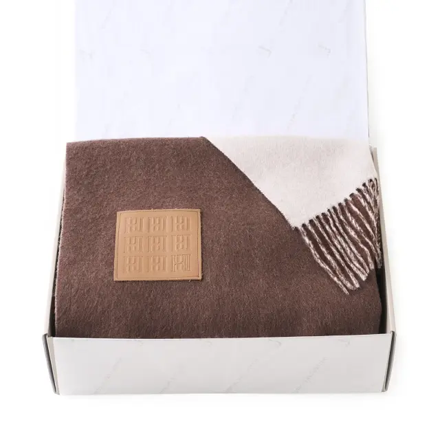 【ギフトBOX入り】ウールカシミヤスローケット/チェスナット