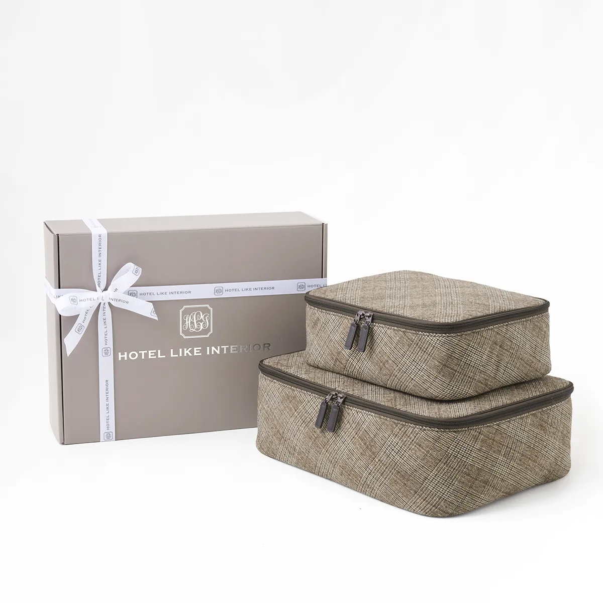 【ギフトBOX入り】 ポッシュプレイドポーチ | M・L　2点セット