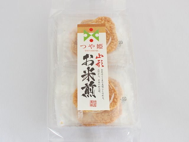 つや姫お米煎餅　山形　地産美味　8枚入 長登屋