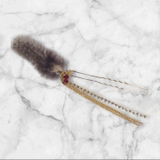 アメジストと羽のかんざし