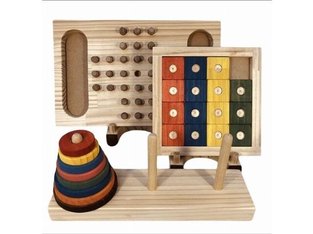 木のおもちゃ脳トレ、パズル・ゲーム3点セットND