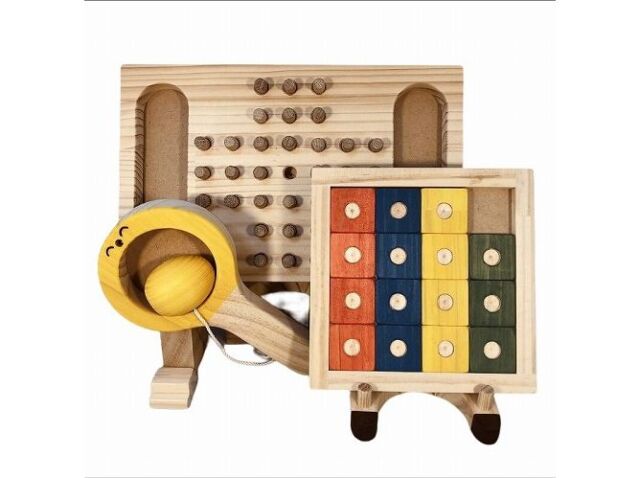 木のおもちゃ脳トレ パズル ゲーム３点セットｎｆ