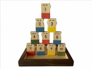 物語り遊びで感性を育む、木のおもちゃ、積木パズル（数字）
