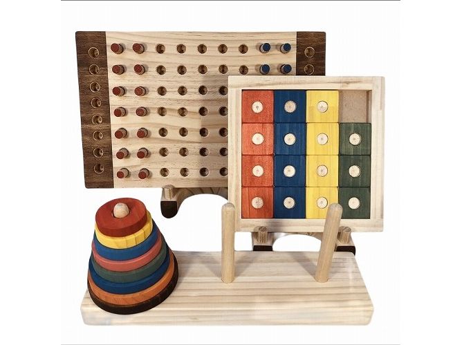 木のおもちゃ脳トレ、パズル・ゲーム３点セットＮＡ