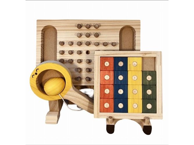 木のおもちゃ脳トレ、パズル・ゲーム３点セットＮＦ