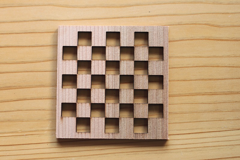 吉野杉 市松文様コースター