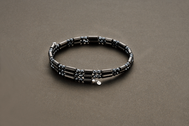 KOREINA 50cmコレイナジュエリー ラメブラック×ヘマタイトミラー koreina スポーツジュエリー ブレスレット ネックレス アンクレット アクセサリー 磁石 体幹 クリスマス ギフト