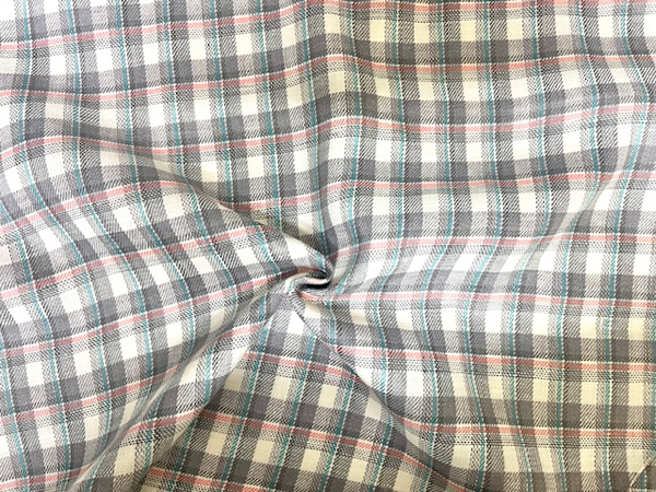 フランス製輸入生地　【DORMEUIL/ドーメル社】　ピュアリネン/チェック柄/1着分2.4m