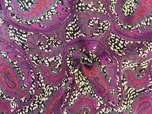 フランス製輸入生地　【LEONARD/レオナール社】　ピュアシルク/1着分2.6m