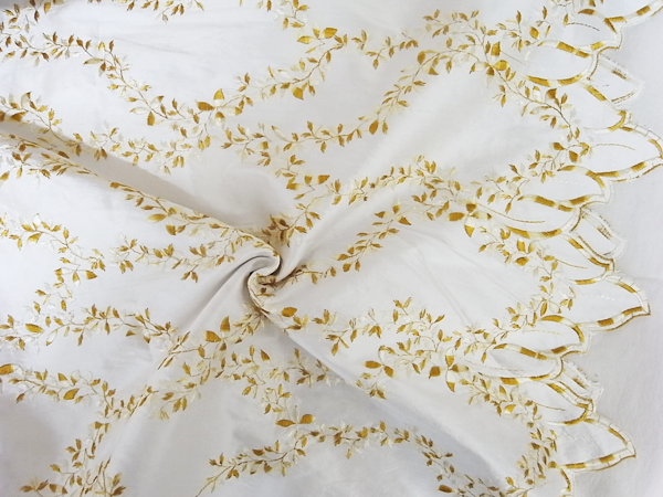 フランス製輸入生地 【ピュアシルク】 エンブロイダリーレース/1着分2,9m/