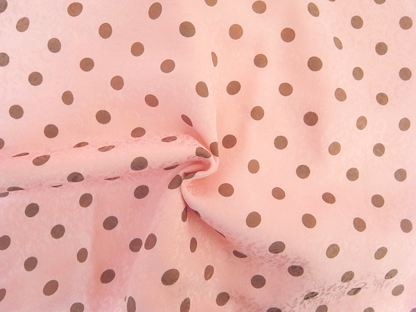 イタリア製輸入生地　【GIVENCHY/ジバンシー社】　ピュアシルク/ドット柄プリント/1着分2,6m