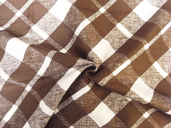 イタリア製輸入生地【ピュアシルクシャンタン】/アーガイル柄/1着分2,4m