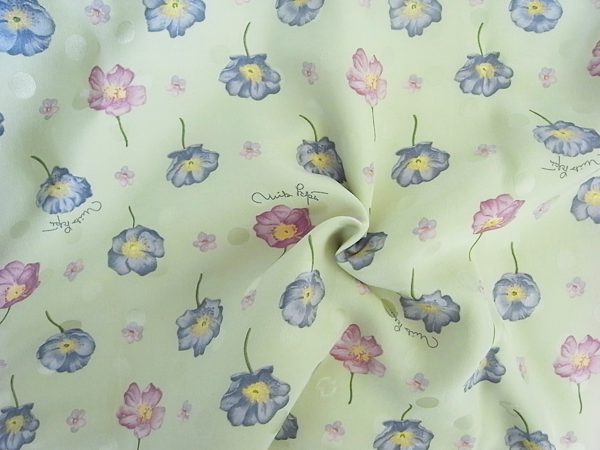 イタリア製輸入生地　【mila schon/ミラショーン】/ピュアシルク/1着分3パネル(3,8m)