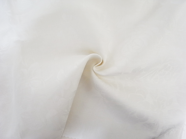 イタリア製輸入生地 【リネンコットン】 花柄ジャガード織/1着分2,5m