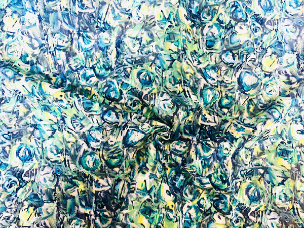 イタリア製輸入生地 【ピュアコットンカットボイル】 絵画風プリント/1着分2.4m
