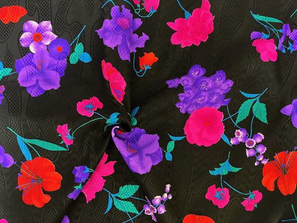 フランス製輸入生地　【LEONARD/レオナール社】　ピュアシルク/1着分2.4m