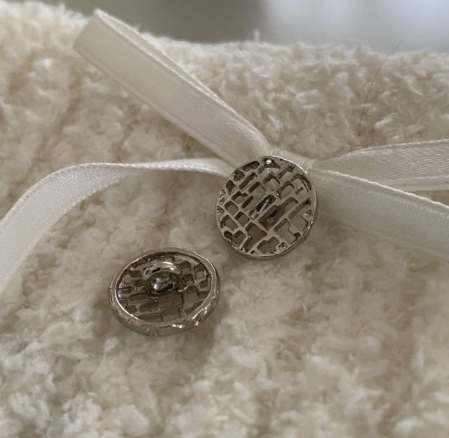 (M-5)ヴィンテージシルバーボタン Jazz 13mm