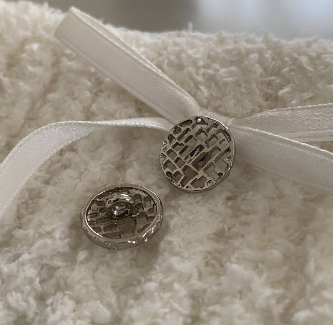 (M-5)ヴィンテージシルバーボタン Jazz 13mm