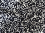 イタリア製輸入生地【シルクウール】/花柄プリント/1着分2.3m