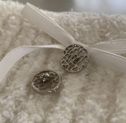 (M-5)ヴィンテージシルバーボタン Jazz 13mm