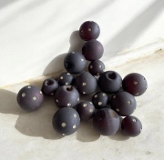 (M-7)ヴィンテージ・アンティーク 黒 ボタン ストーン付き