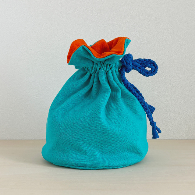 MI:IRO／Kinchaku／#007. MINT × ORANGE × MEDIUM BLUE MONOMONI