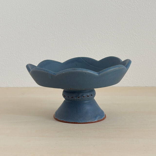 ふわふわフリルのミニコンポート（灰青色マット）