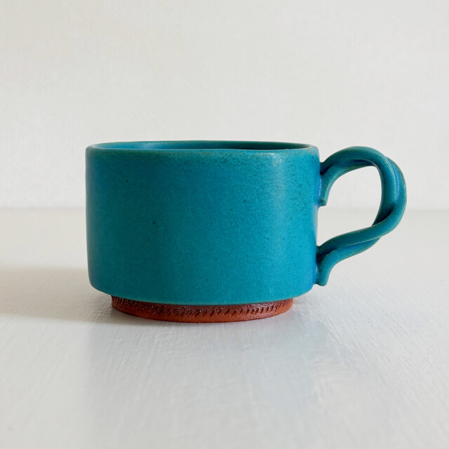 nacchico（ナッチーコ）ねじねじ持ち手のコーヒーカップ（ターコイズ）