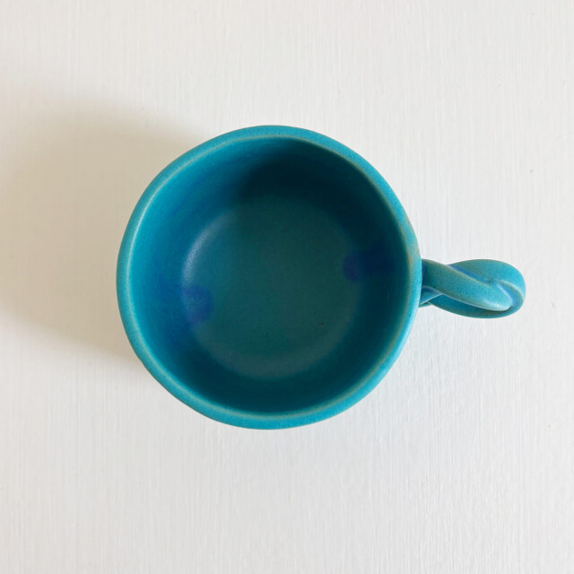 nacchico（ナッチーコ）ねじねじ持ち手のコーヒーカップ（ターコイズ）