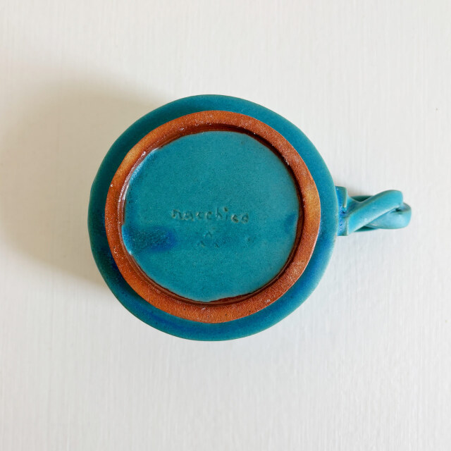 nacchico（ナッチーコ）ねじねじ持ち手のコーヒーカップ（ターコイズ）