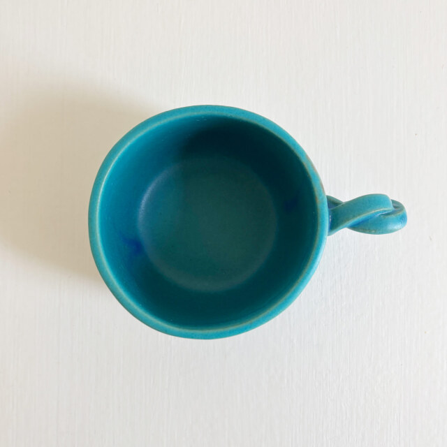 nacchico（ナッチーコ）ねじねじ持ち手のコーヒーカップ（ターコイズ）