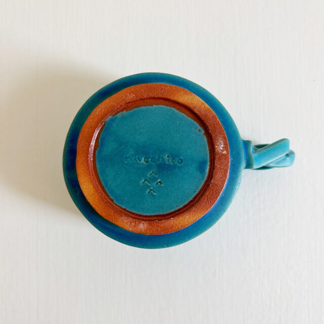 nacchico（ナッチーコ）ねじねじ持ち手のコーヒーカップ（ターコイズ）