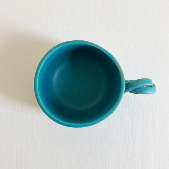 nacchico（ナッチーコ）ねじねじ持ち手のコーヒーカップ（ターコイズ）