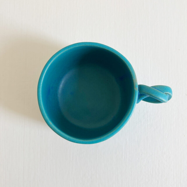 nacchico（ナッチーコ）ねじねじ持ち手のコーヒーカップ（ターコイズ）