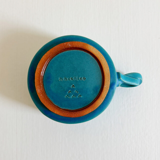 nacchico（ナッチーコ）ねじねじ持ち手のコーヒーカップ（ターコイズ）