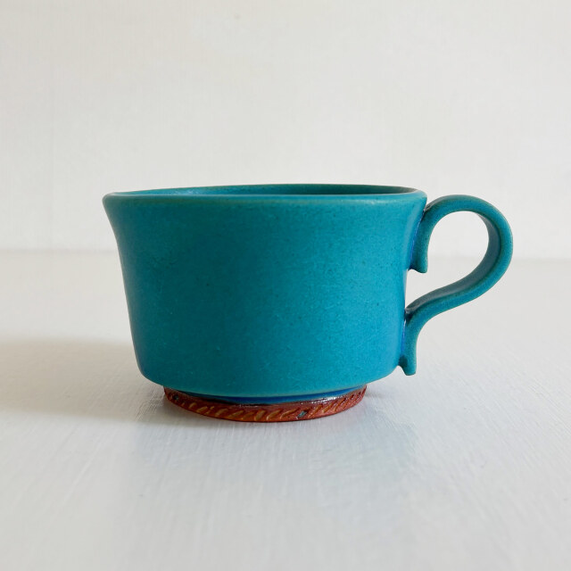 nacchico（ナッチーコ）リボン持ち手のコーヒーカップ（ターコイズ）