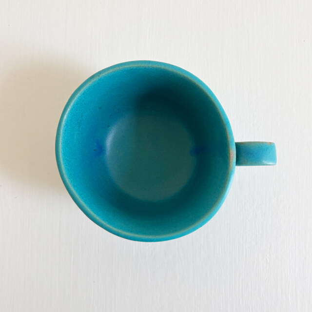 nacchico（ナッチーコ）リボン持ち手のコーヒーカップ（ターコイズ）