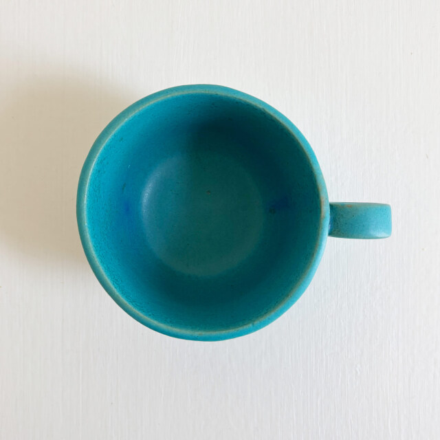 nacchico（ナッチーコ）リボン持ち手のコーヒーカップ（ターコイズ）