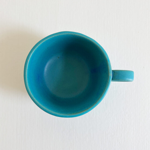 nacchico（ナッチーコ）リボン持ち手のコーヒーカップ（ターコイズ）