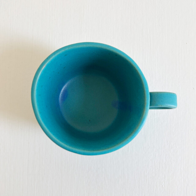 nacchico（ナッチーコ）リボン持ち手のコーヒーカップ（ターコイズ）