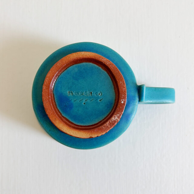 nacchico（ナッチーコ）リボン持ち手のコーヒーカップ（ターコイズ）