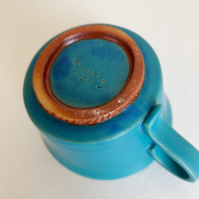 nacchico（ナッチーコ）リボン持ち手のコーヒーカップ（ターコイズ）
