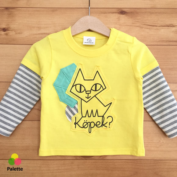 Palette 536 こども重ね着風長袖ｔシャツ Kopeck コペック イエロー サイズ80