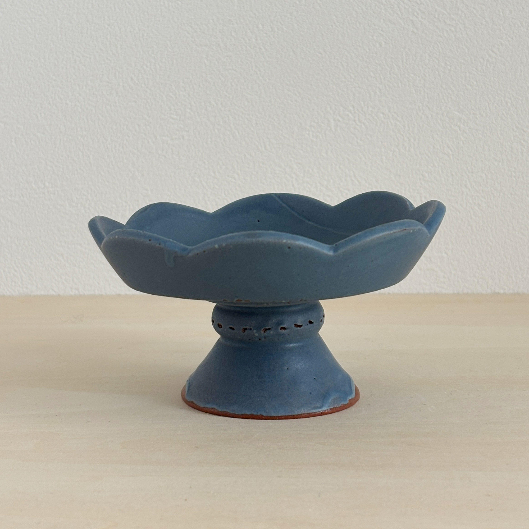 ふわふわフリルのミニコンポート（灰青色マット）