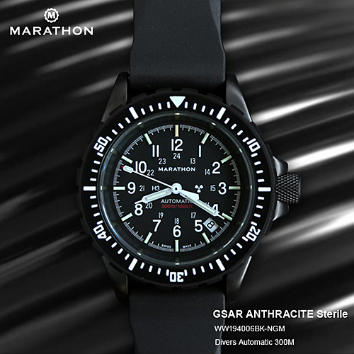 マラソンGSAR Divers Automatic 300M ステライル MARATHON GSAR Divers 300m アンスラサイト ステライル