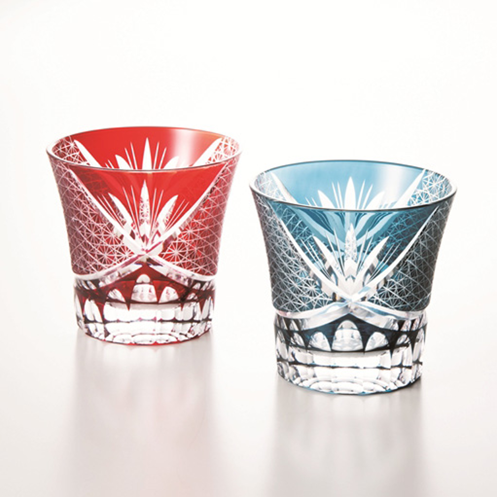 吉兆 切子フリーグラスペアセット